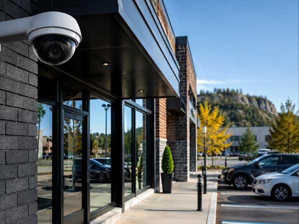 Security cameras at a Sudbury business entrance