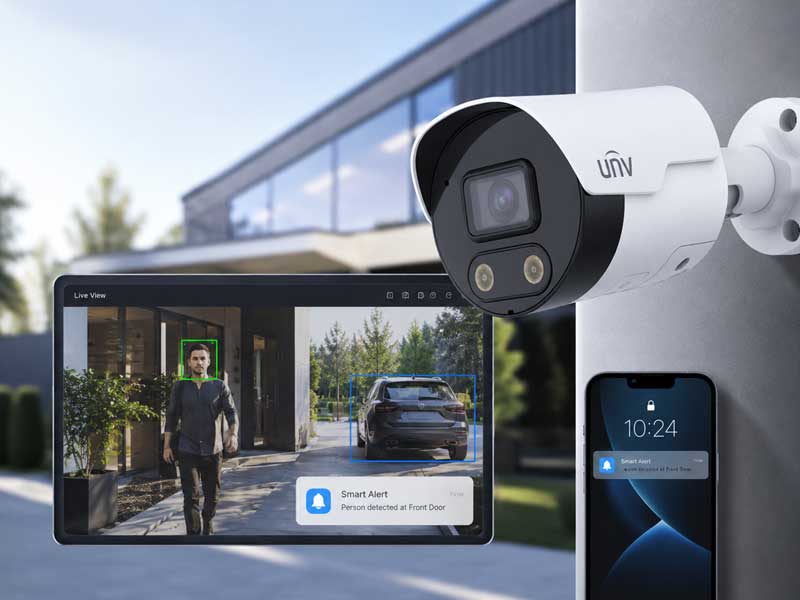 Professionally installed security camera on a Sudbury home